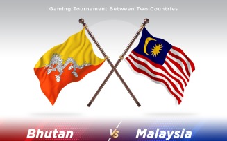 Bhutan versus Malaysia Two Flags