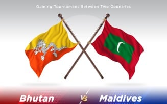 Bhutan versus Maldives Two Flags