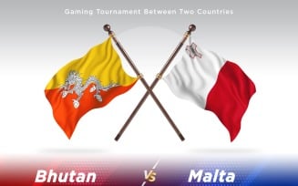 Bhutan versus Malta Two Flags