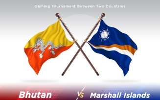 Bhutan versus Marshall islands Two Flags