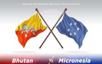 Bhutan versus Micronesia Two Flags