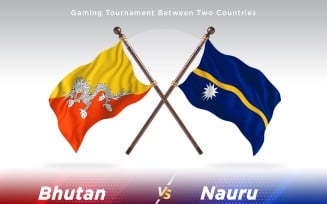 Bhutan versus Nauru Two Flags