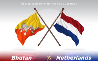 Bhutan versus Netherlands Two Flags