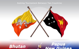 Bhutan versus Papua new guinea Two Flags