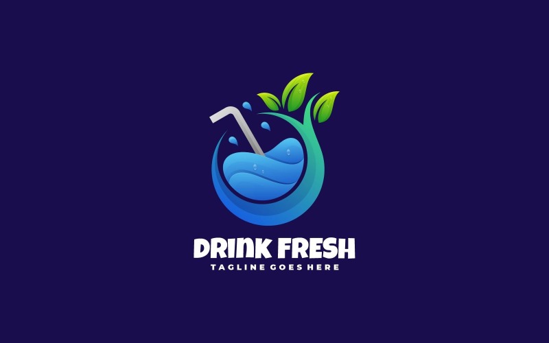 Drink Fresh Gradient Logo Logo Template