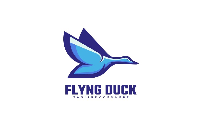 Flying Duck Simple Mascot Logo Logo Template