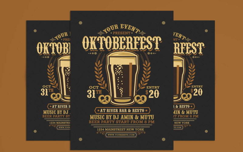 Oktober Fest Party Flyer Template Corporate Identity