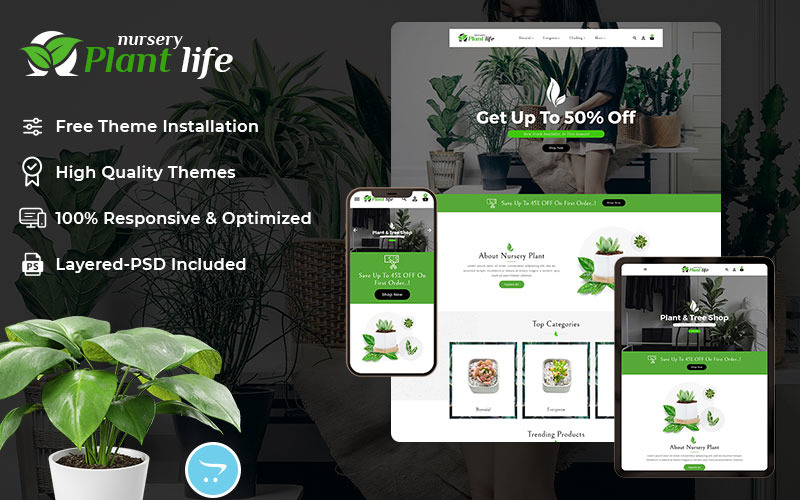 Plant Life Nursery - OpenCart Responsive Theme OpenCart Template