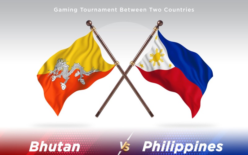 Bhutan versus Philippines Two Flags Illustration