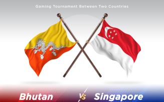 Bhutan versus singapore Two Flags