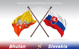 Bhutan versus Slovakia Two Flags