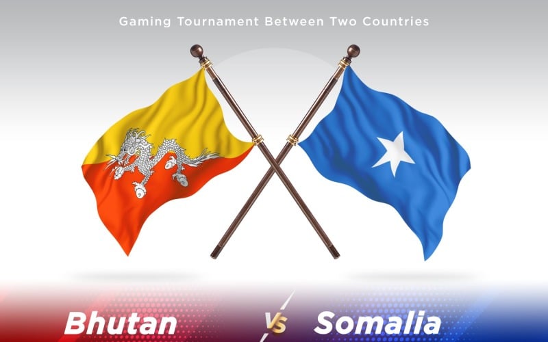 Bhutan versus Somalia Two Flags Illustration