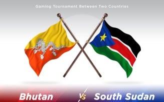 Bhutan versus south Sudan Two Flags