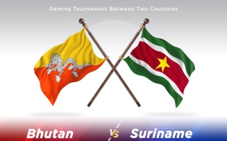 Bhutan versus Suriname Two Flags