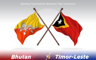 Bhutan versus Timor-Leste Two Flags