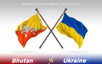 Bhutan versus Ukraine Two Flags