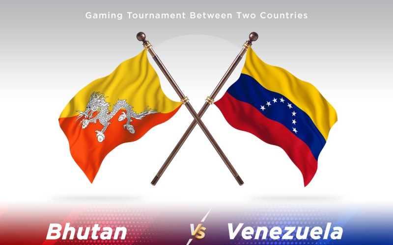 Bhutan versus Venezuela Two Flags Illustration