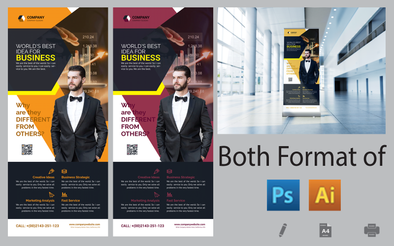 Business Award Roll Up Banner Corporate Identity