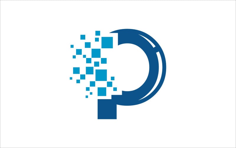 Letter P pixel vector template Logo Template