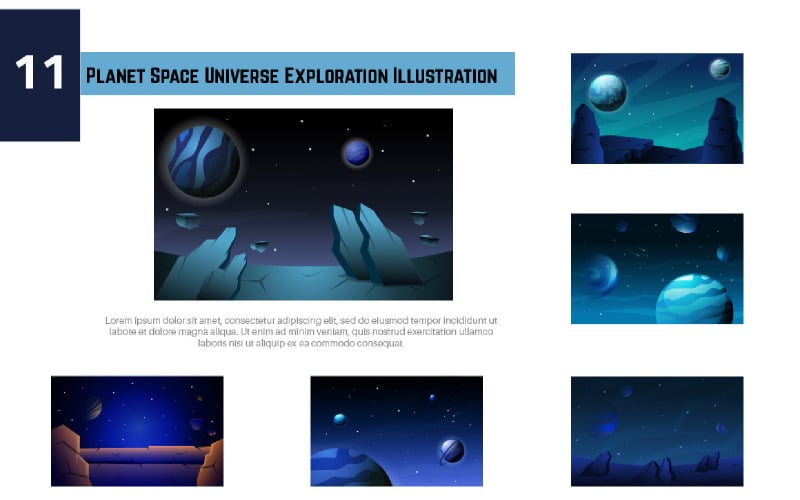 11 Planet Space Universe Exploration Illustration