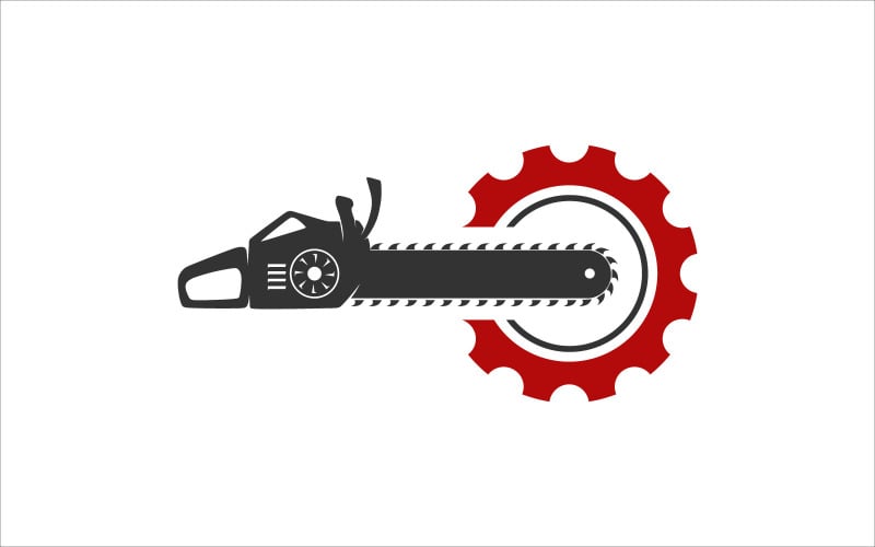 Simple chainsaw vector template Logo Template