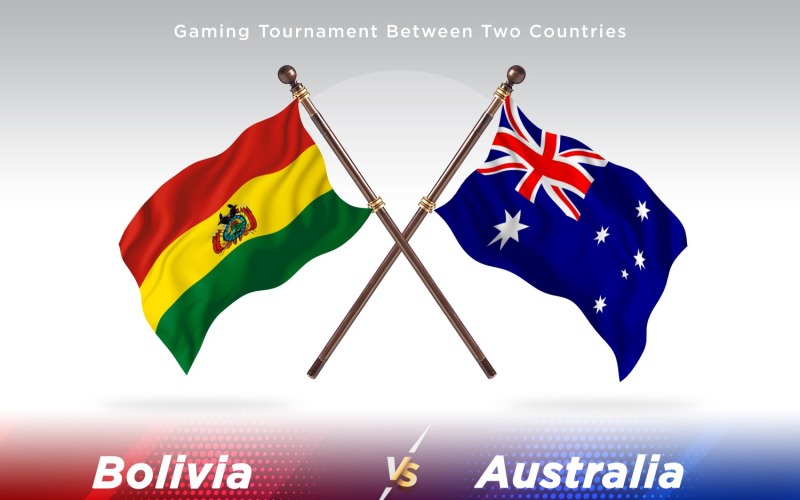 Bolivia versus Australia Two Flags Illustration