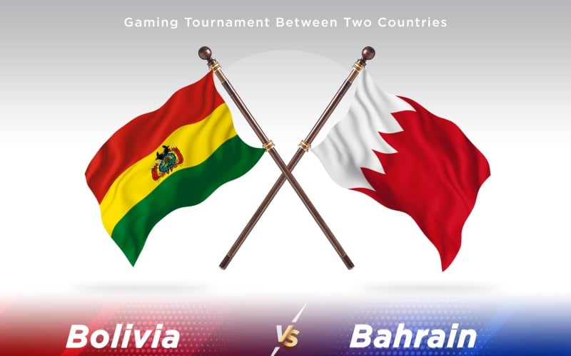 Bolivia versus Bahrain Two Flags Illustration