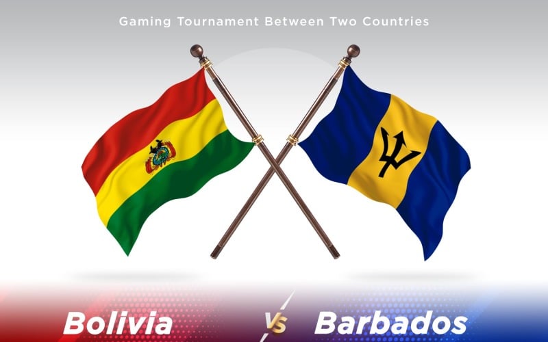 Bolivia versus Barbados Two Flags Illustration