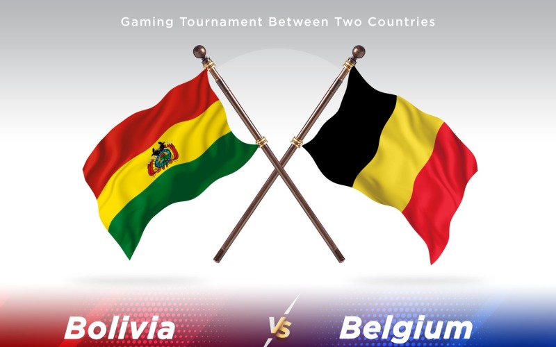Bolivia versus Belgium Two Flags Illustration