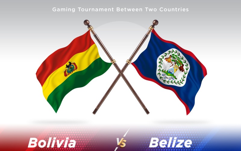 Bolivia versus Belize Two Flags Illustration