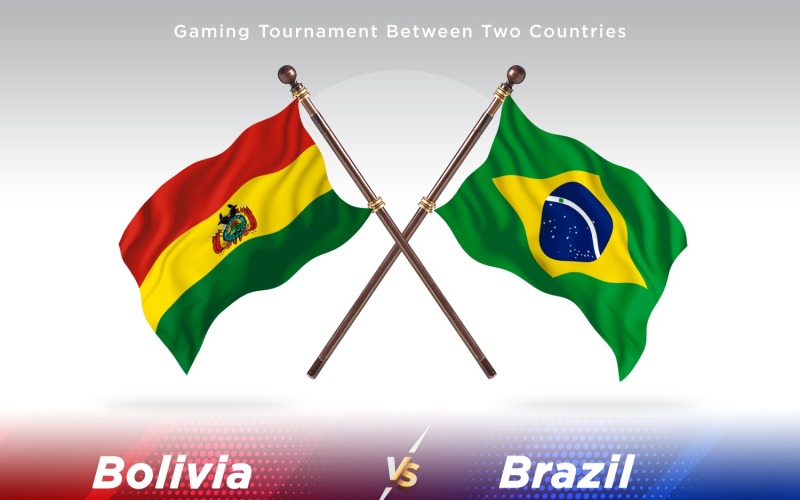 Bolivia versus brazil Two Flags Illustration