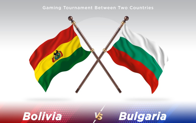 Bolivia versus Bulgaria Two Flags Illustration