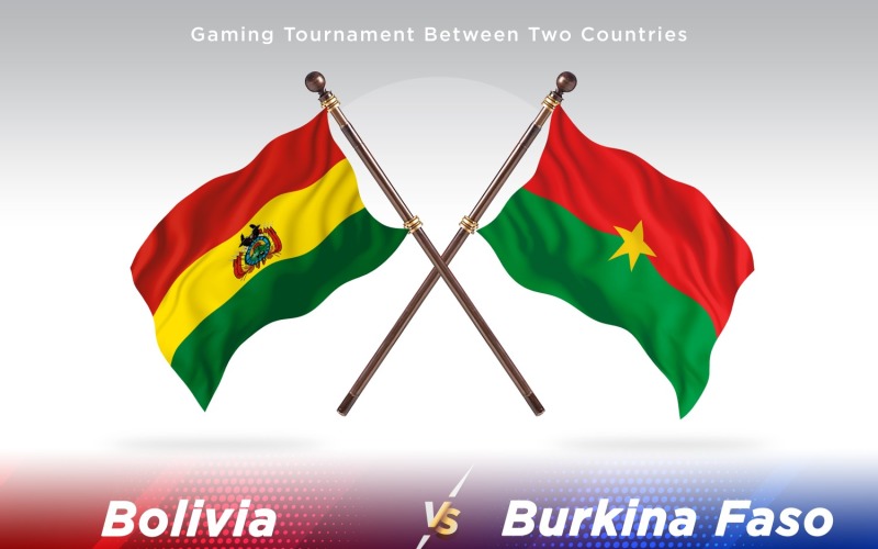 Bolivia versus Burkina Faso Two Flags Illustration