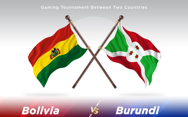 Bolivia versus Burundi Two Flags Illustration