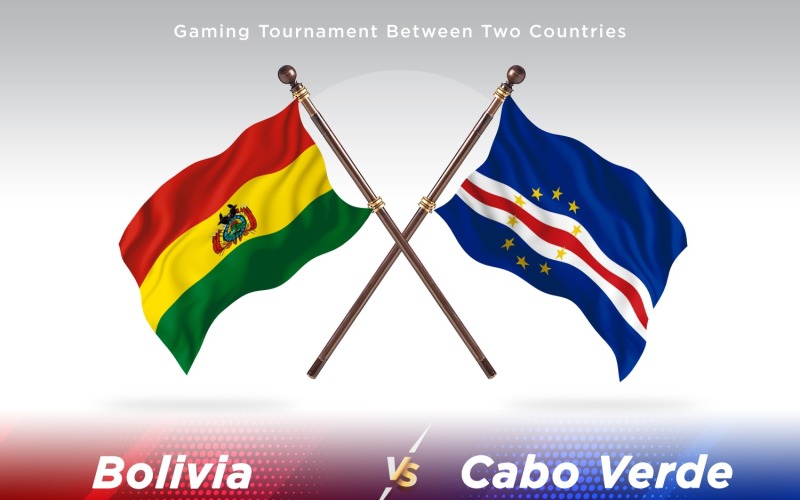 Bolivia versus Cabo Verde Two Flags Illustration