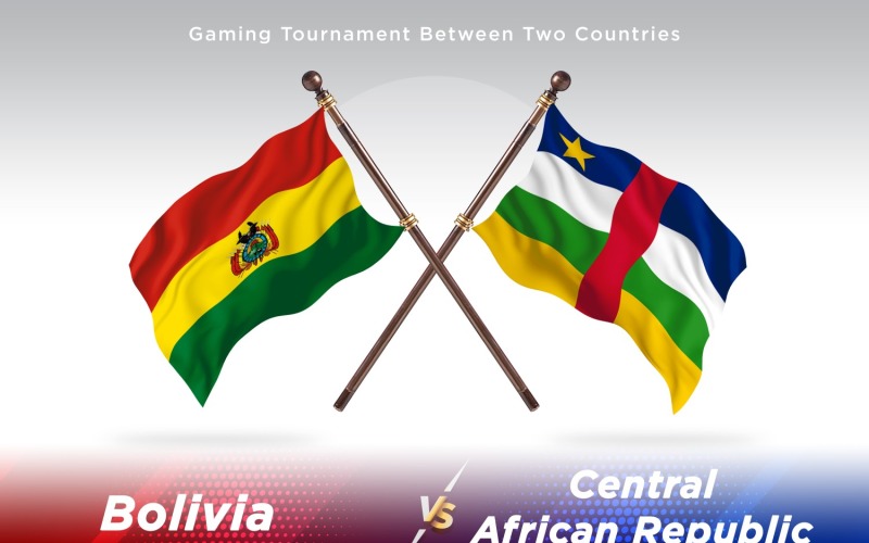 Bolivia versus central African republic Two Flags Illustration