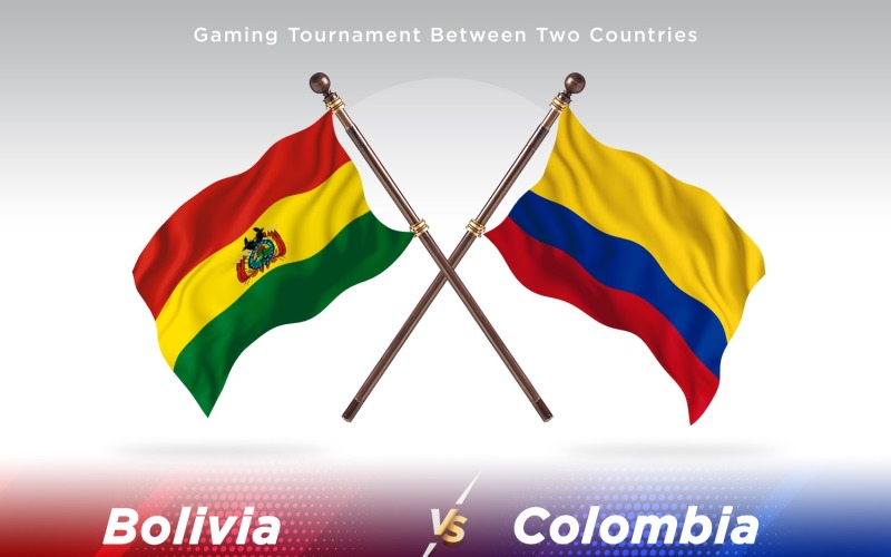 Bolivia versus Colombia Two Flags Illustration