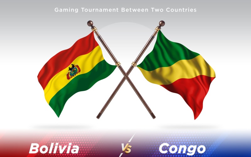 Bolivia versus Congo Two Flags Illustration