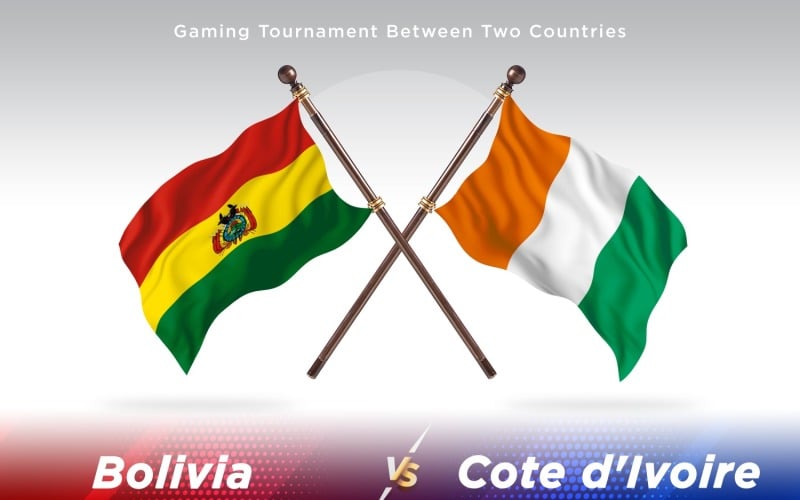 Bolivia versus cote d'ivoire Two Flags Illustration