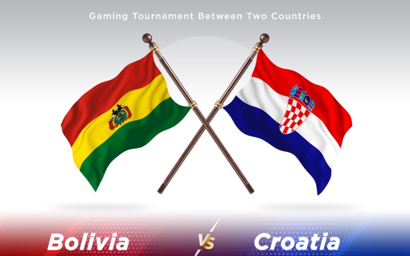 Bolivia versus Croatia Two Flags Illustration