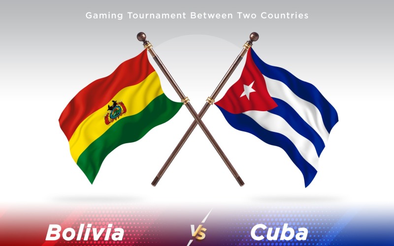 Bolivia versus Cuba Two Flags Illustration
