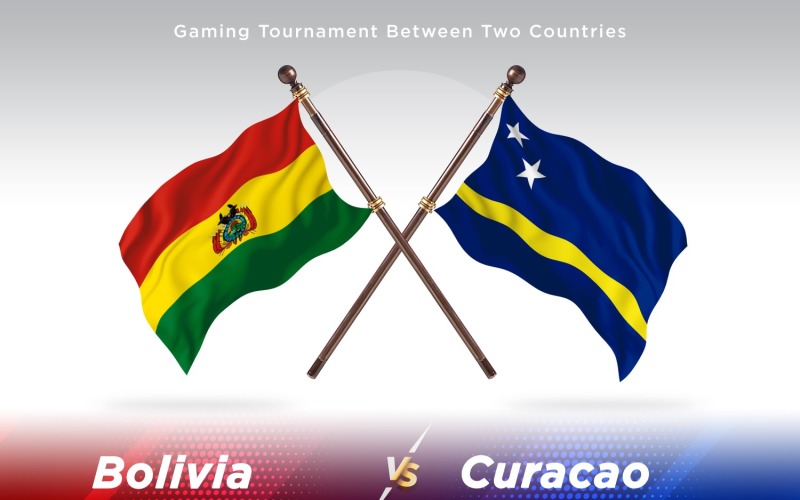 Bolivia versus curacao Two Flags Illustration