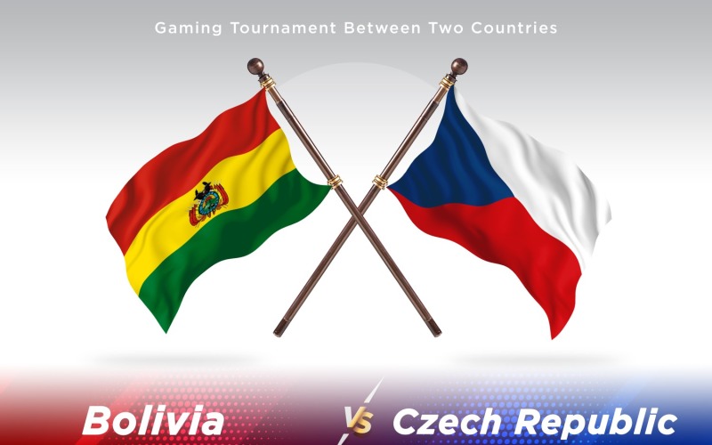 Bolivia versus Czech republic Two Flags Illustration