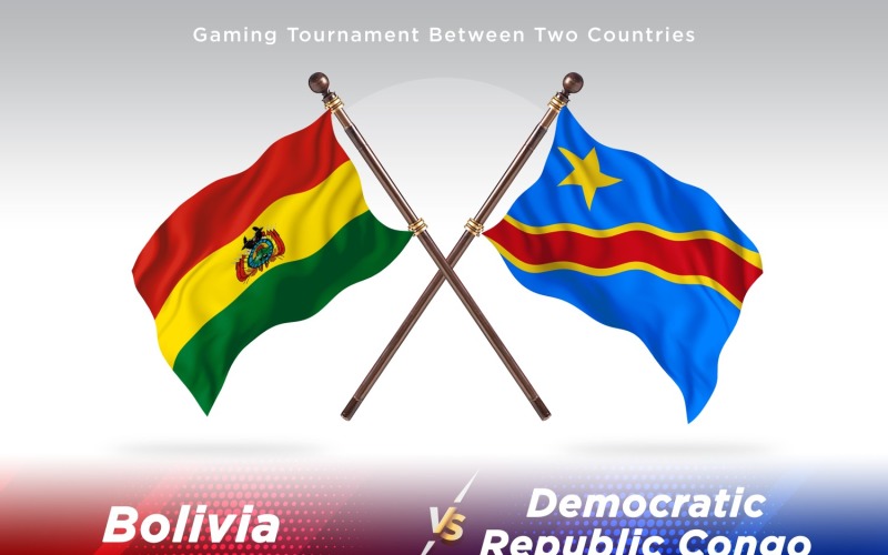 Bolivia versus democratic republic Congo Two Flags Illustration