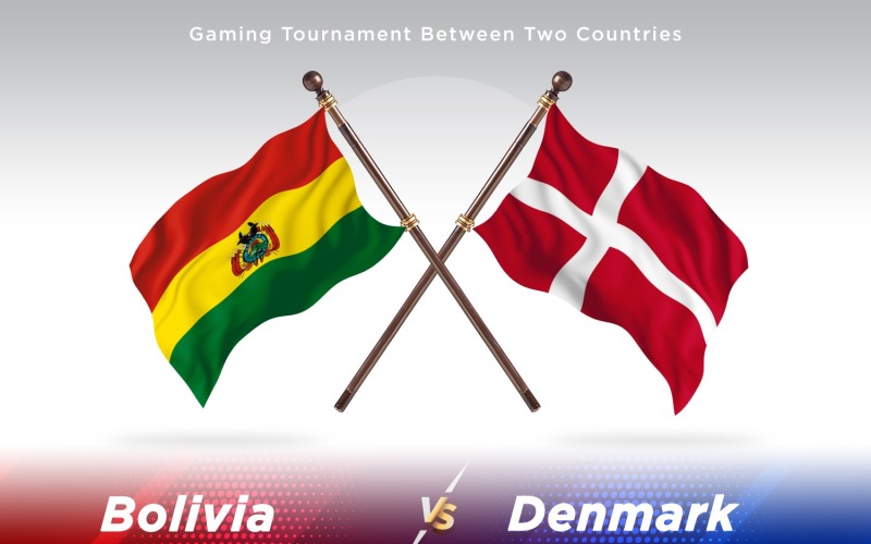 Bolivia versus Denmark Two Flags Illustration