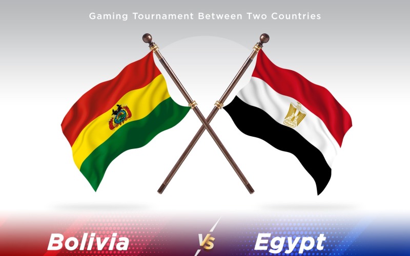 Bolivia versus Egypt Two Flags Illustration