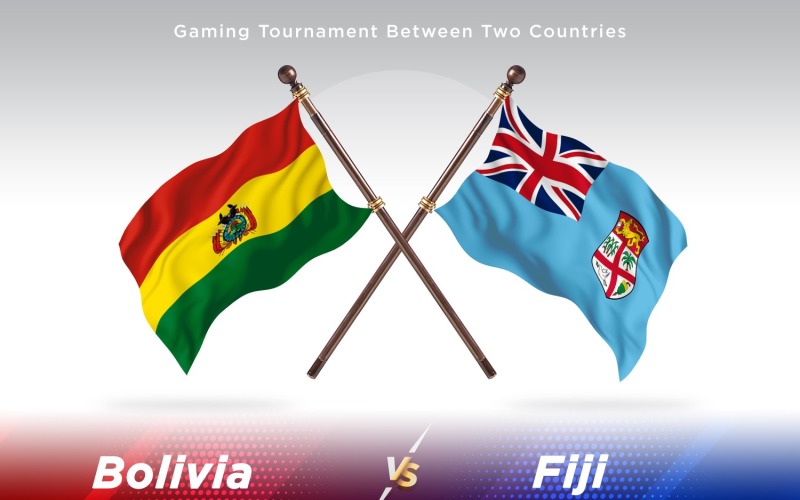 Bolivia versus Fiji Two Flags Illustration