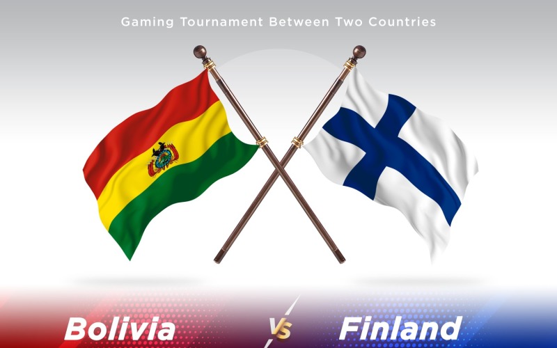 Bolivia versus Finland Two Flags Illustration