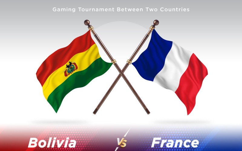 Bolivia versus France Two Flags Illustration