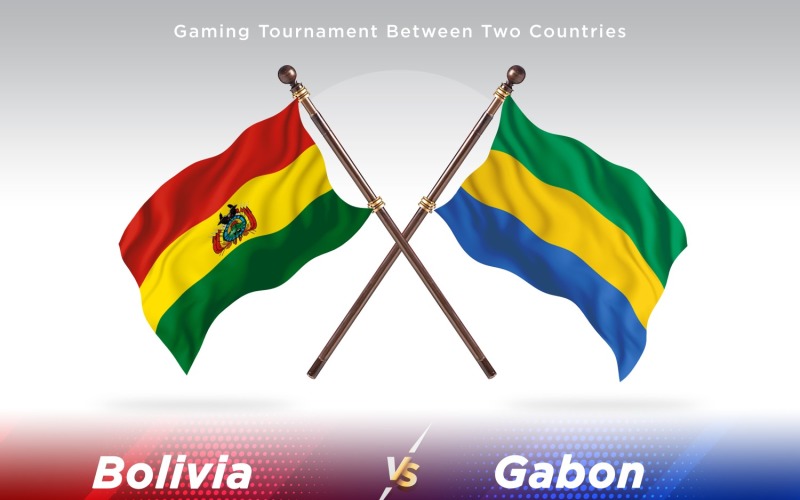 Bolivia versus Gabon Two Flags Illustration